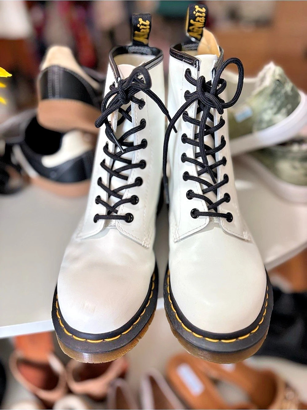 Dr. Martens 1460 White 8-Eye Combat Boots Like New